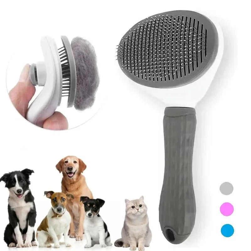 Self Cleaning Slicker Brush - Cat Brush Skin-Friendly Deshedding Grooming Massaging Tool for Long & Short Haired Pets, Cat Hair Brushes Easy Removes Undercoat for Dogs and Cats