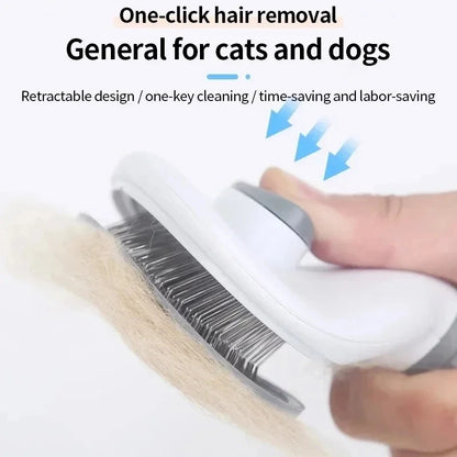 Self Cleaning Slicker Brush - Cat Brush Skin-Friendly Deshedding Grooming Massaging Tool for Long & Short Haired Pets, Cat Hair Brushes Easy Removes Undercoat for Dogs and Cats