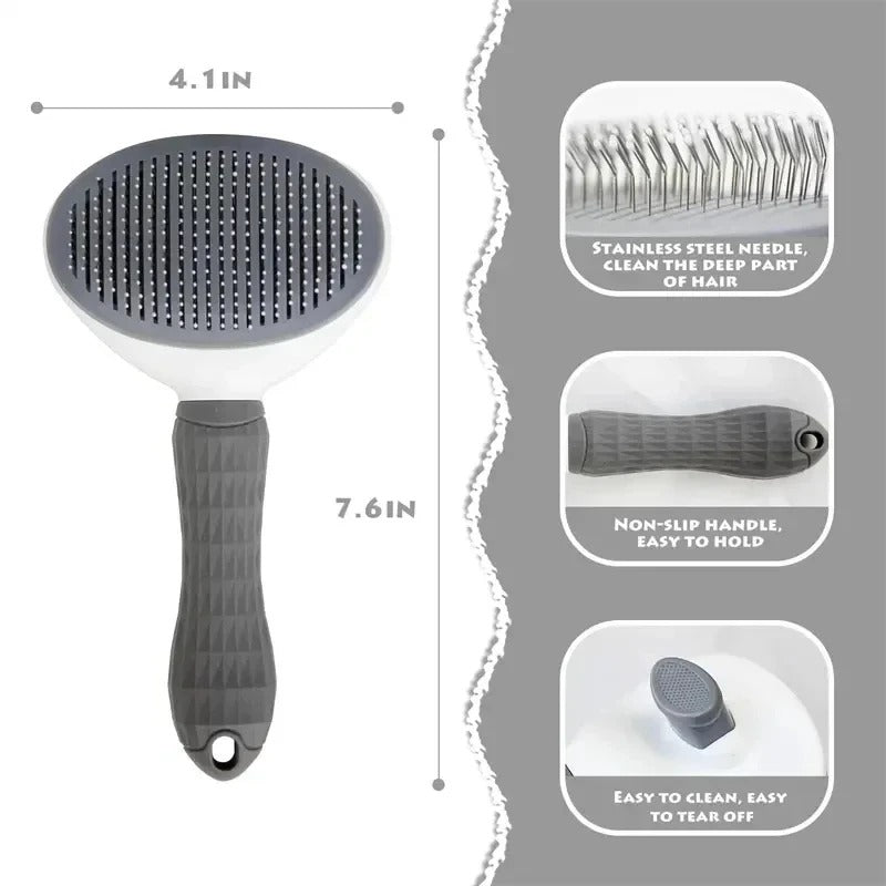 Self Cleaning Slicker Brush - Cat Brush Skin-Friendly Deshedding Grooming Massaging Tool for Long & Short Haired Pets, Cat Hair Brushes Easy Removes Undercoat for Dogs and Cats