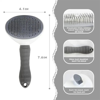 Self Cleaning Slicker Brush - Cat Brush Skin-Friendly Deshedding Grooming Massaging Tool for Long & Short Haired Pets, Cat Hair Brushes Easy Removes Undercoat for Dogs and Cats