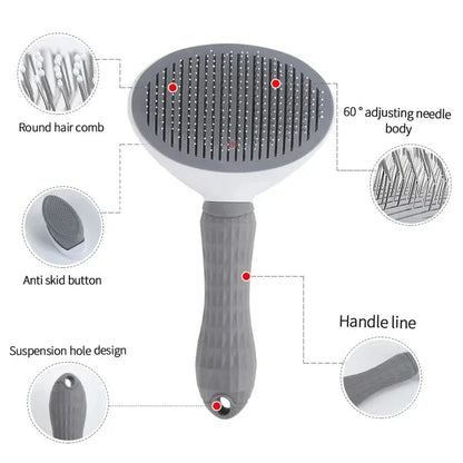Self Cleaning Slicker Brush - Cat Brush Skin-Friendly Deshedding Grooming Massaging Tool for Long & Short Haired Pets, Cat Hair Brushes Easy Removes Undercoat for Dogs and Cats